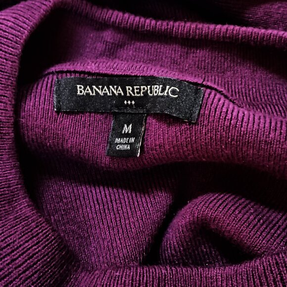 BANANA REPUBLIC PLUM CREW NECK SWEATER DRESS - Picture 2 of 6